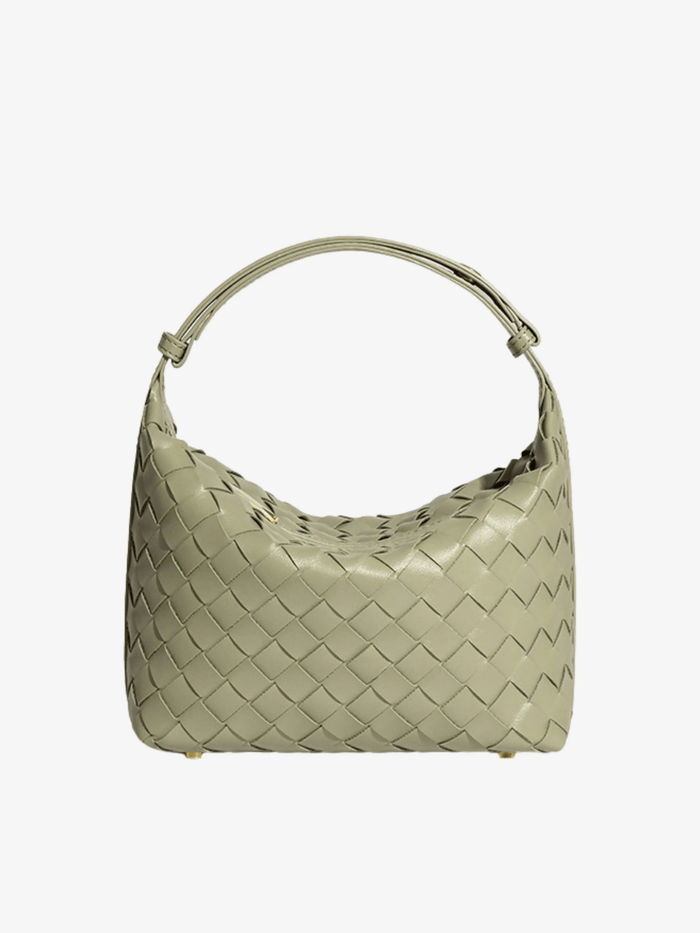 Irene | Woven Leather Tote Bag-Handbags-Urban Devyne-Olive-Urban Devyne