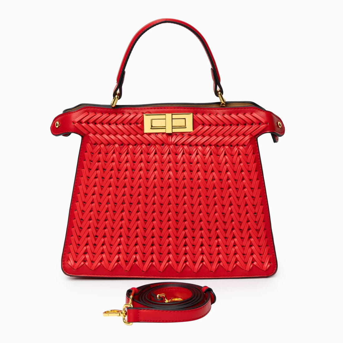 Laurel | Woven Tan Leather Handbag-Handbag-Urban Devyne-Urban Devyne