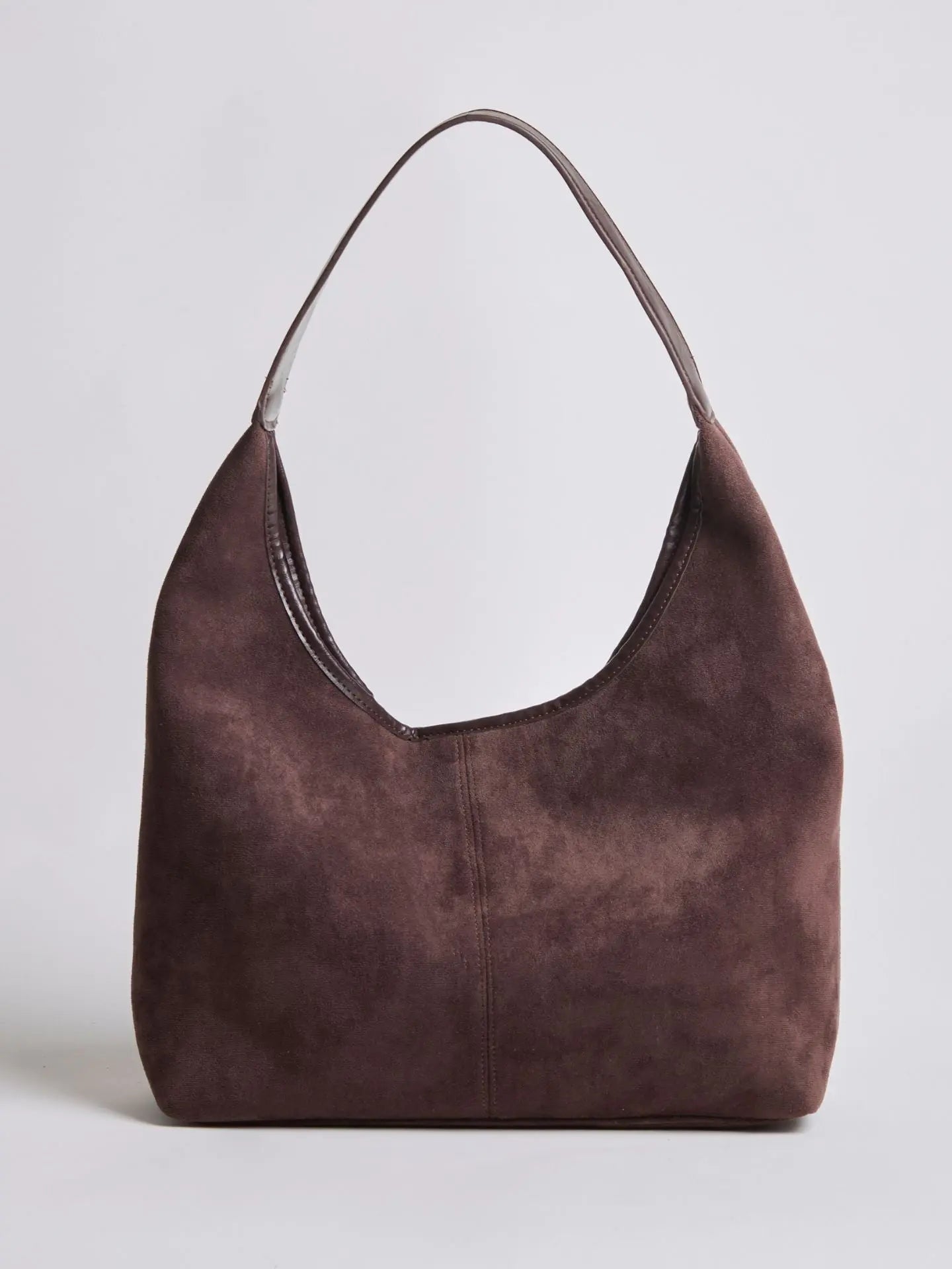 Elvira | Vegan Suede Hobo Bag-Shoulder bag-Urban Devyne-Dark Brown-Urban Devyne