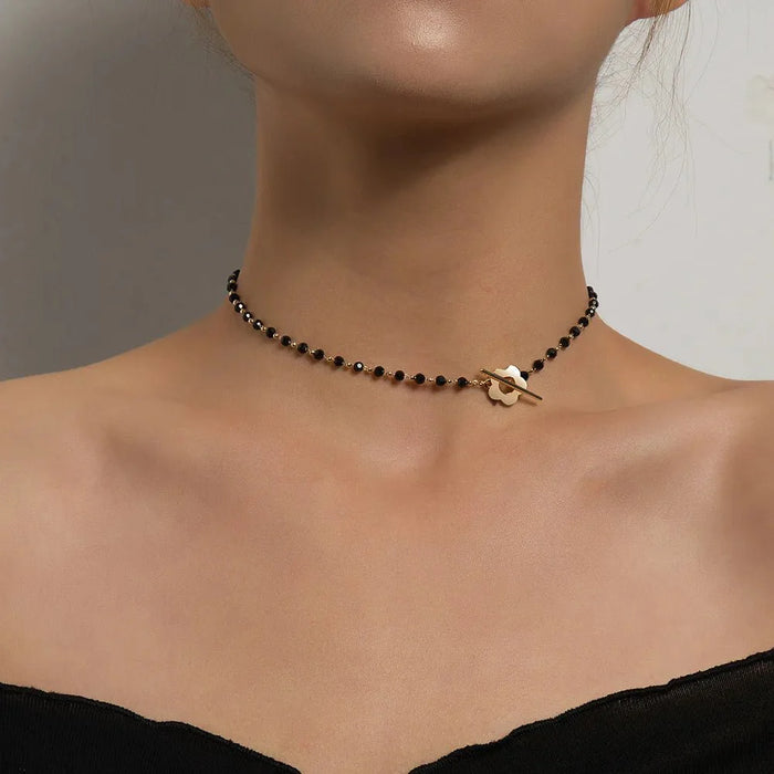 Hollie Flower Clasp Choker Necklace