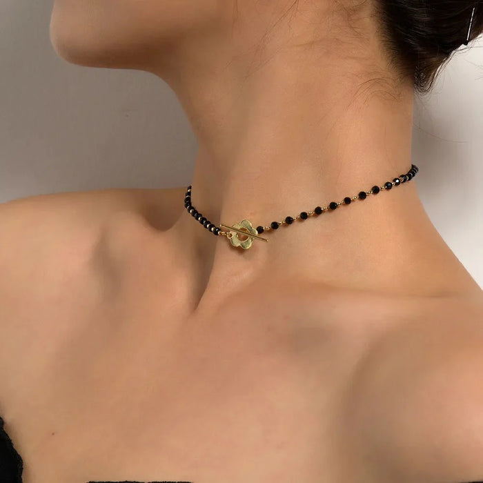 Hollie Flower Clasp Choker Necklace
