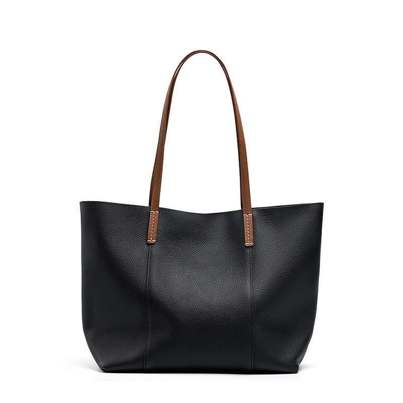 Jessica | Leather Tote Bag-Shoulder Bags-Urban Devyne-Black-Urban Devyne