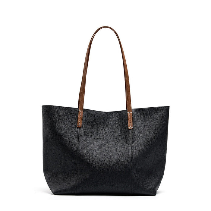 Jessica | Leather Tote Bag-Shoulder Bags-Urban Devyne-Black-Urban Devyne