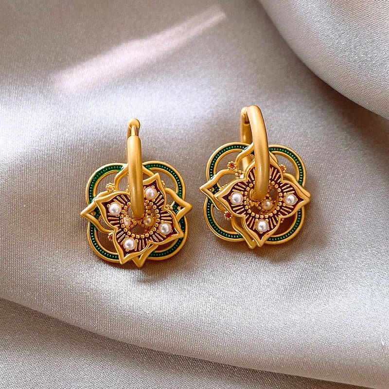Lorna Geometric Rangoli Jhumka Earrings