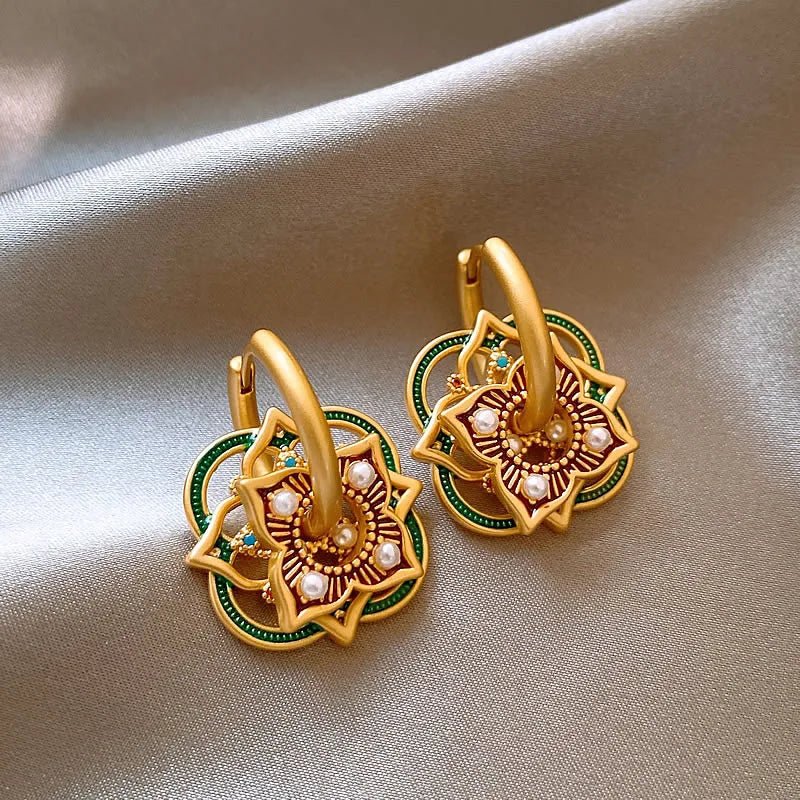 Lorna Geometric Rangoli Jhumka Earrings
