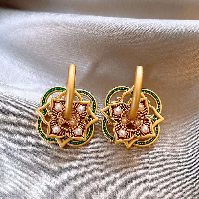 Lorna Geometric Rangoli Jhumka Earrings