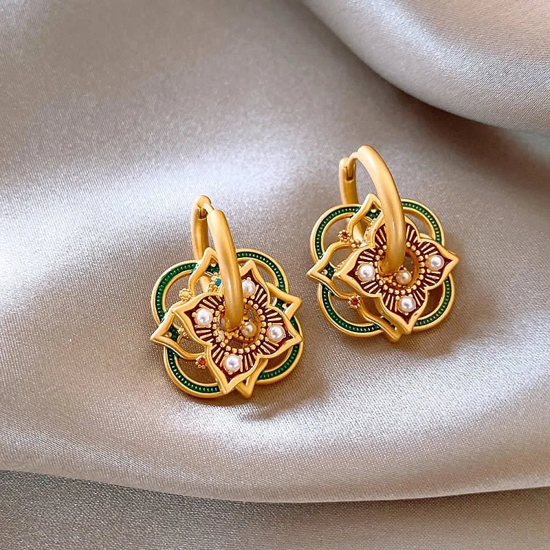 Lorna Geometric Rangoli Jhumka Earrings