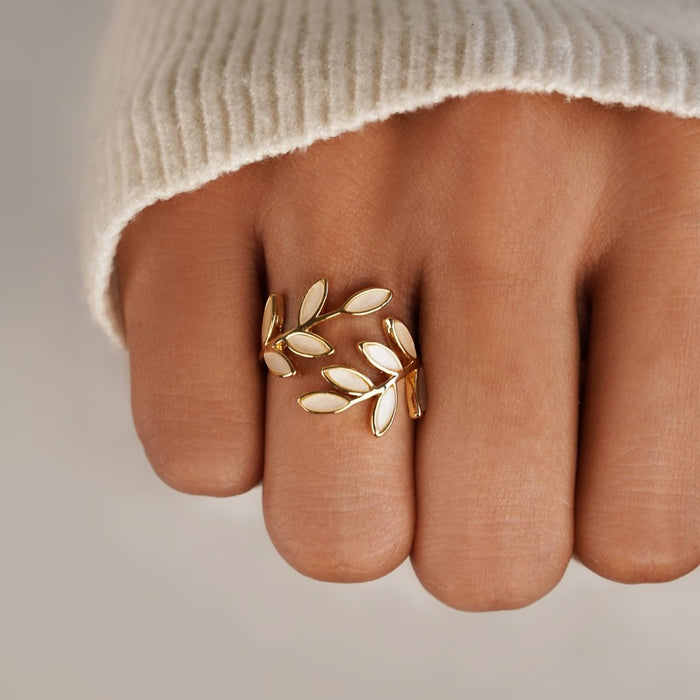 Elle | Adjustable Gold Leaf Ring-Ring-Urban Devyne-Urban Devyne