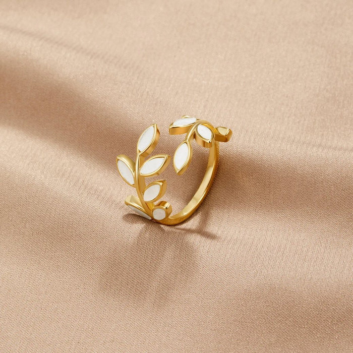 Elle | Adjustable Gold Leaf Ring-Ring-Urban Devyne-Adjustable (5-7)-Urban Devyne