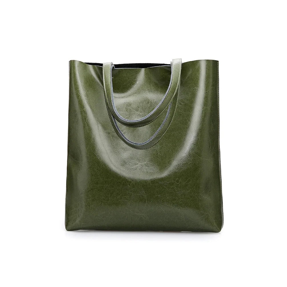 Annabelle | Leather Tote Bag-Shoulder Bag-Urban Devyne-Green-Urban Devyne