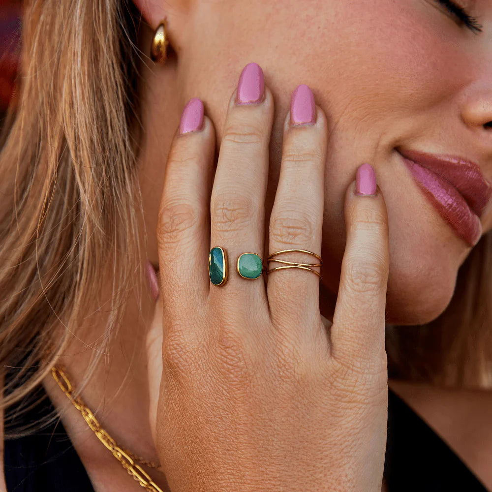 Clarissa | Aquamarine Stone Wrap Ring-Ring-Urban Devyne-Urban Devyne