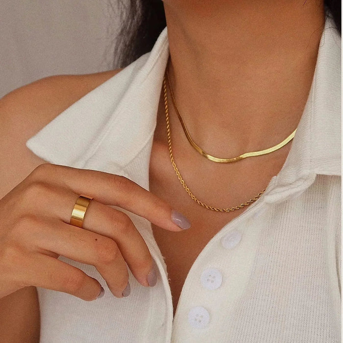 Layered Gold Chain Necklace