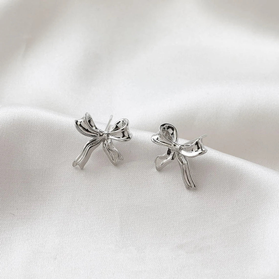 Novella | Stud Earrings with Bow Design-Earrings-Urban Devyne-Silver-Urban Devyne
