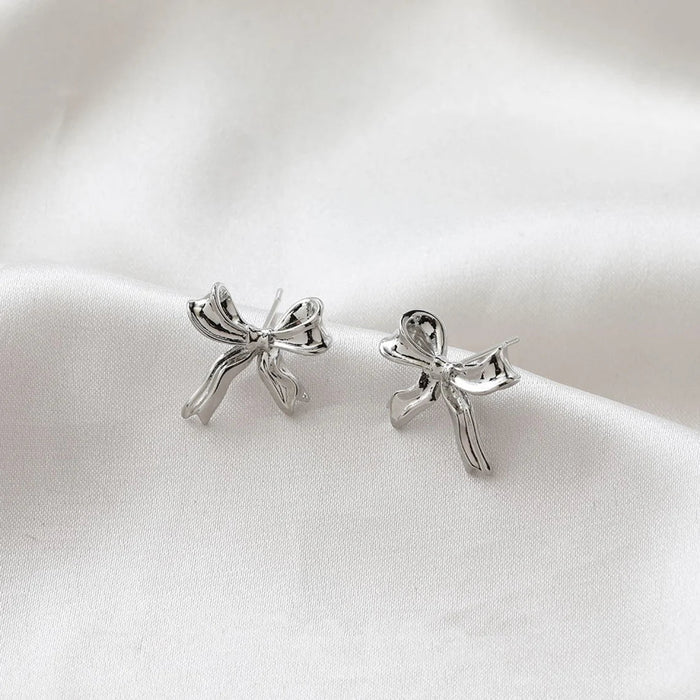 Novella | Stud Earrings with Bow Design-Earrings-Urban Devyne-Silver-Urban Devyne