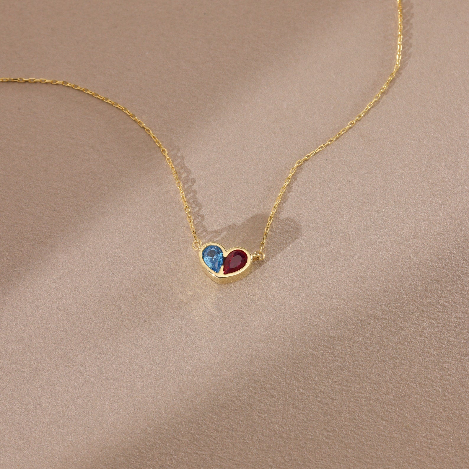 Jolie Personalized Birthstone Heart Necklace & Bracelet