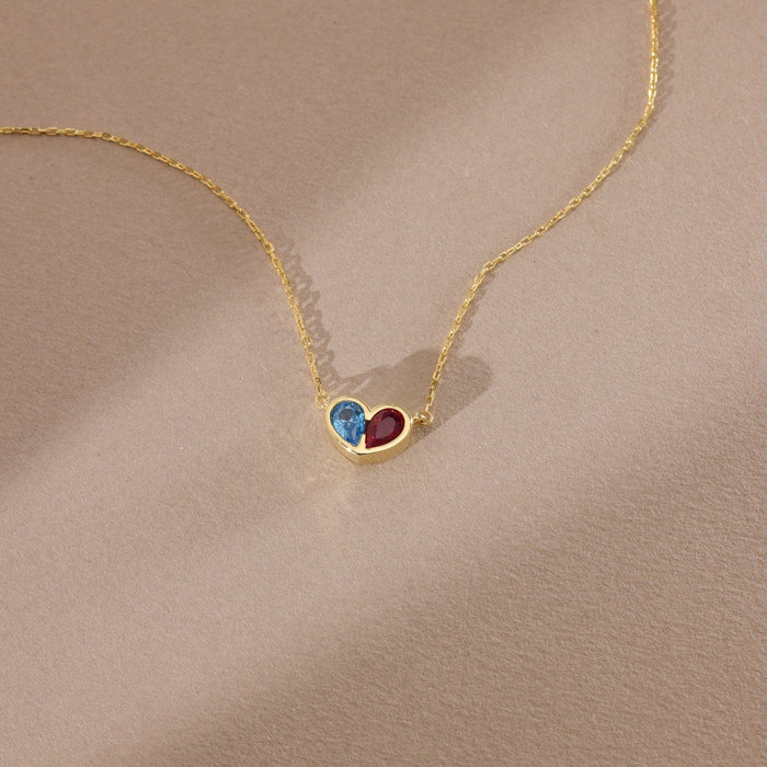 Jolie Personalized Birthstone Heart Necklace & Bracelet