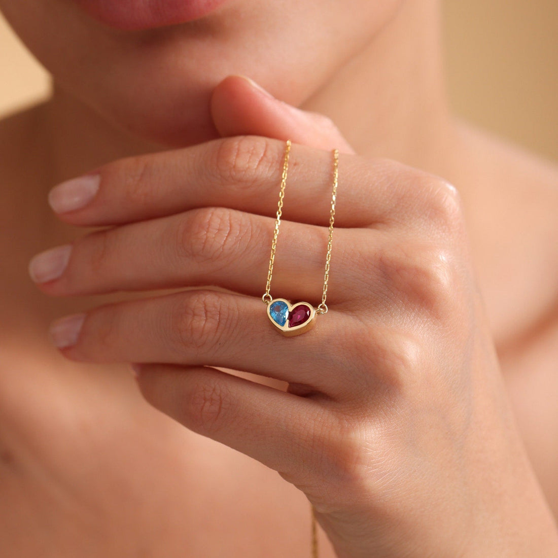 Jolie Personalized Birthstone Heart Necklace & Bracelet