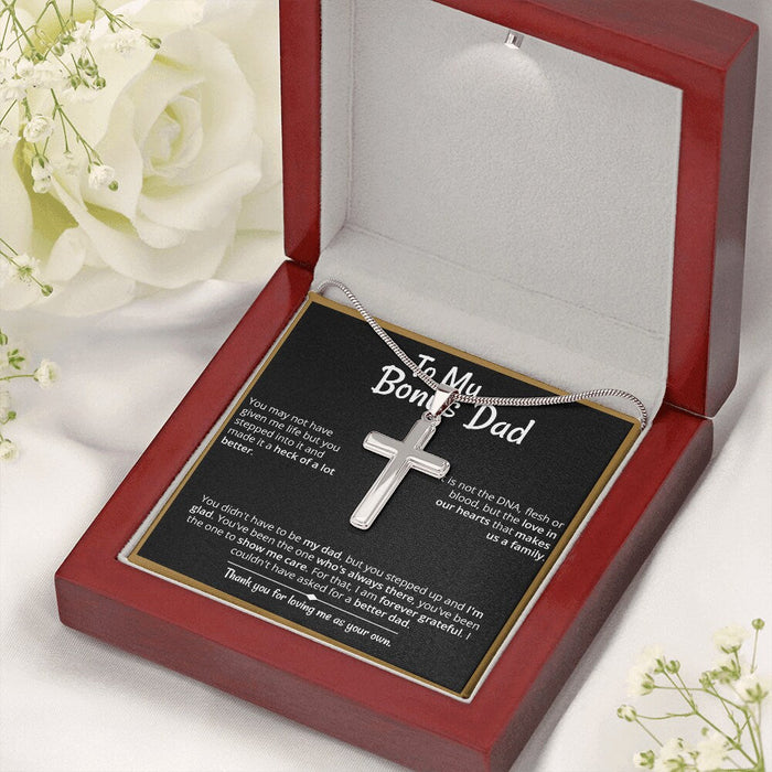 Heart warming  - "Bonus Dad" Cross Necklace