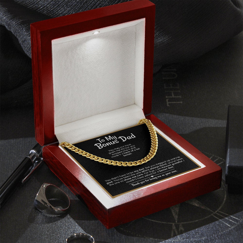 Heart warming - "Bonus Dad" Cuban Link Chain