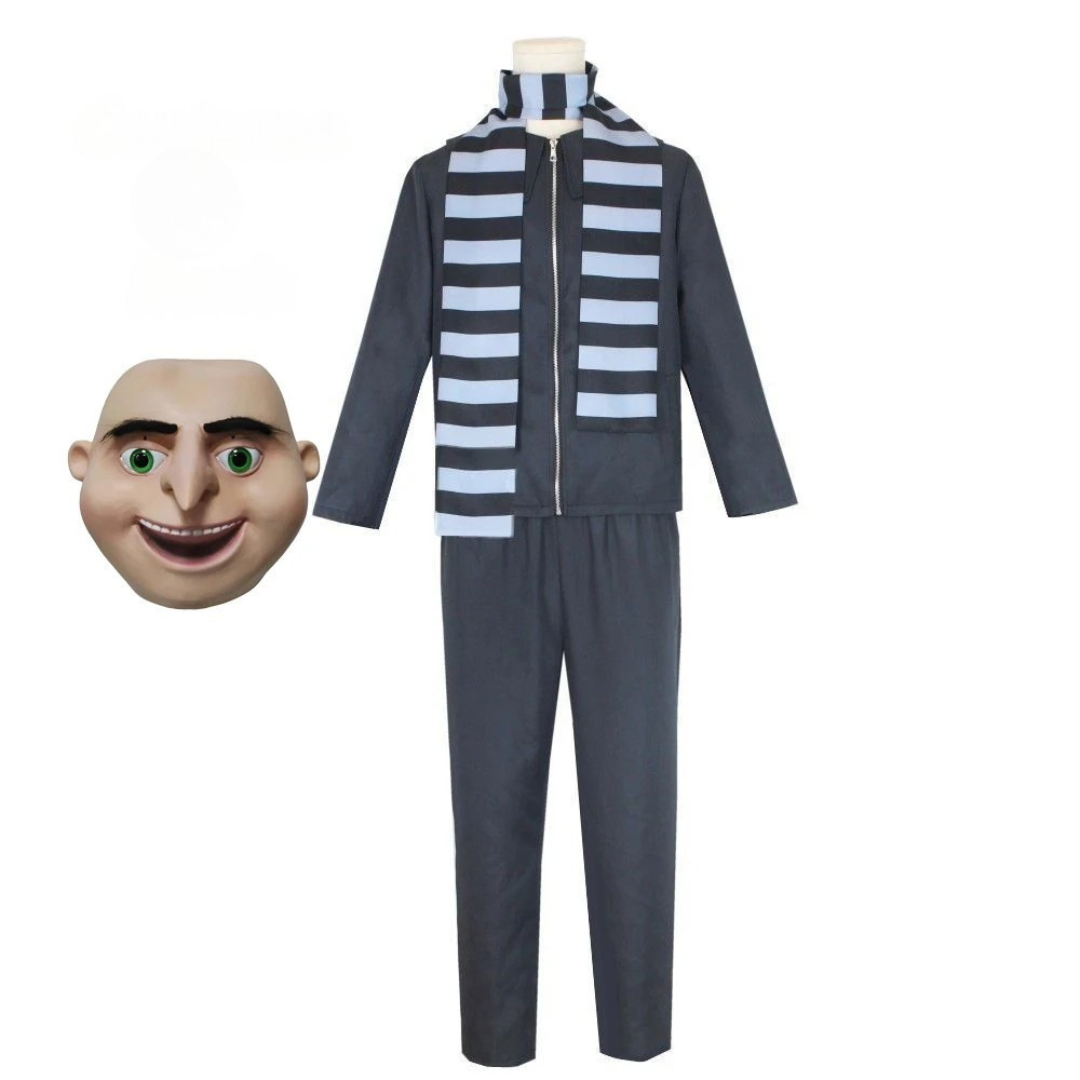 Cartoon Villain Costume Set for Kids with Mask and Scarf