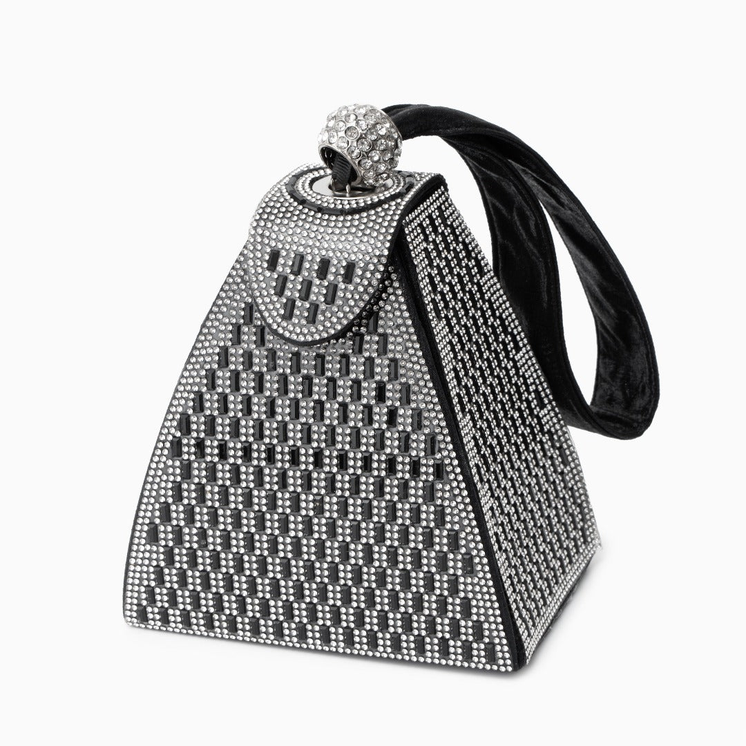 Celeste | Crystal Pyramid Handbag-Handbag-Urban Devyne-Black-Urban Devyne