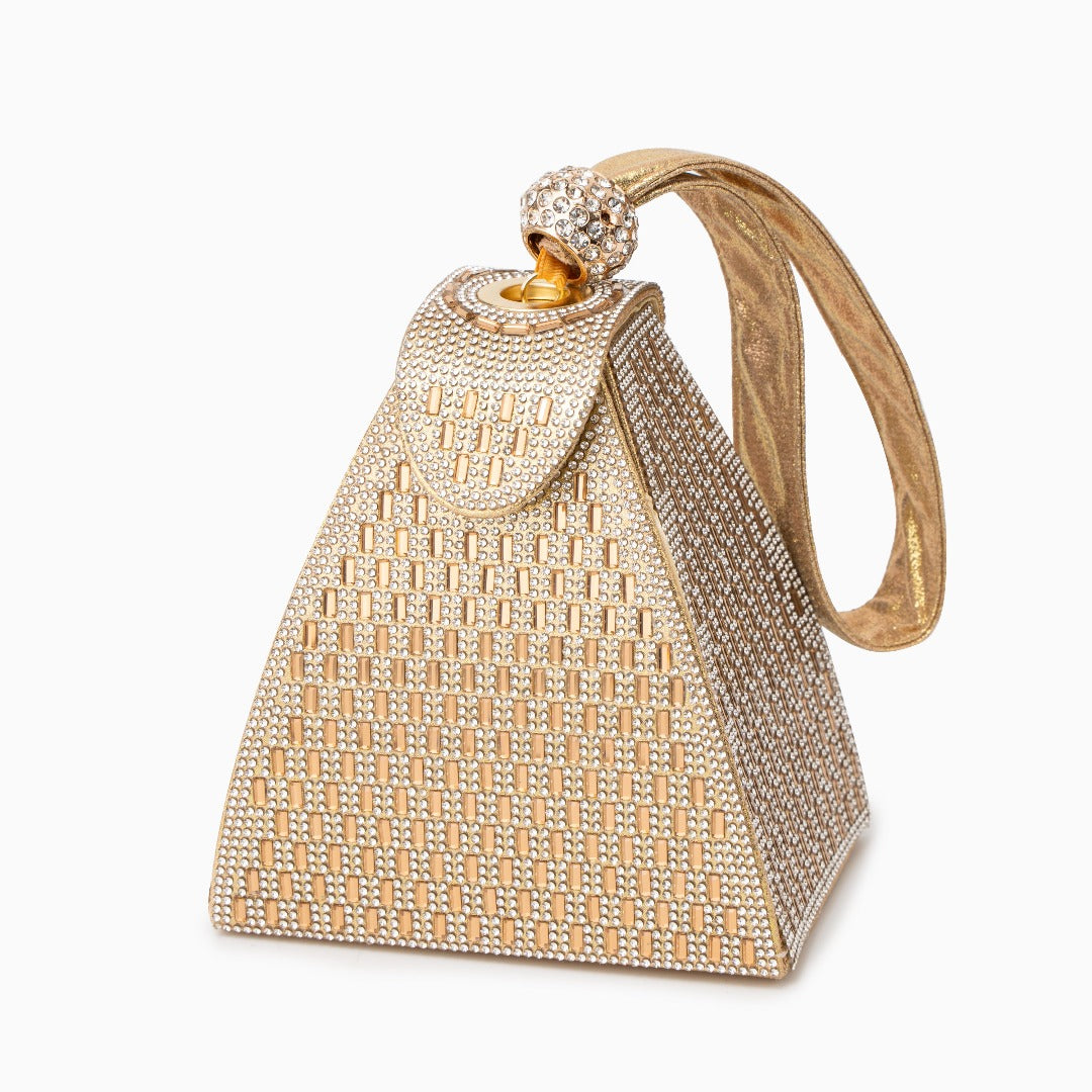 Celeste | Crystal Pyramid Handbag-Handbag-Urban Devyne-Gold-Urban Devyne