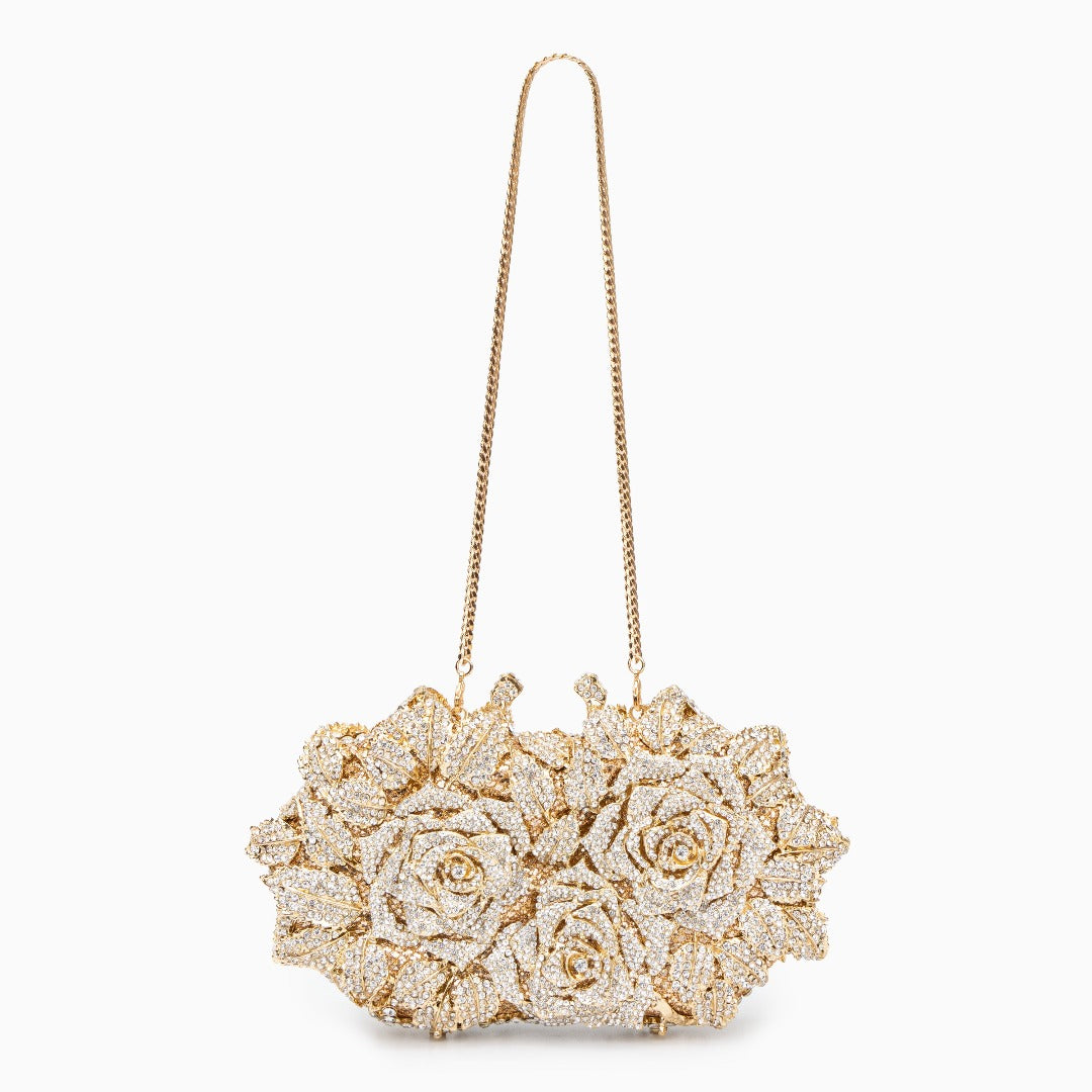 Emilia | Rose Jewel Clutch-Clutches-Urban Devyne-Urban Devyne