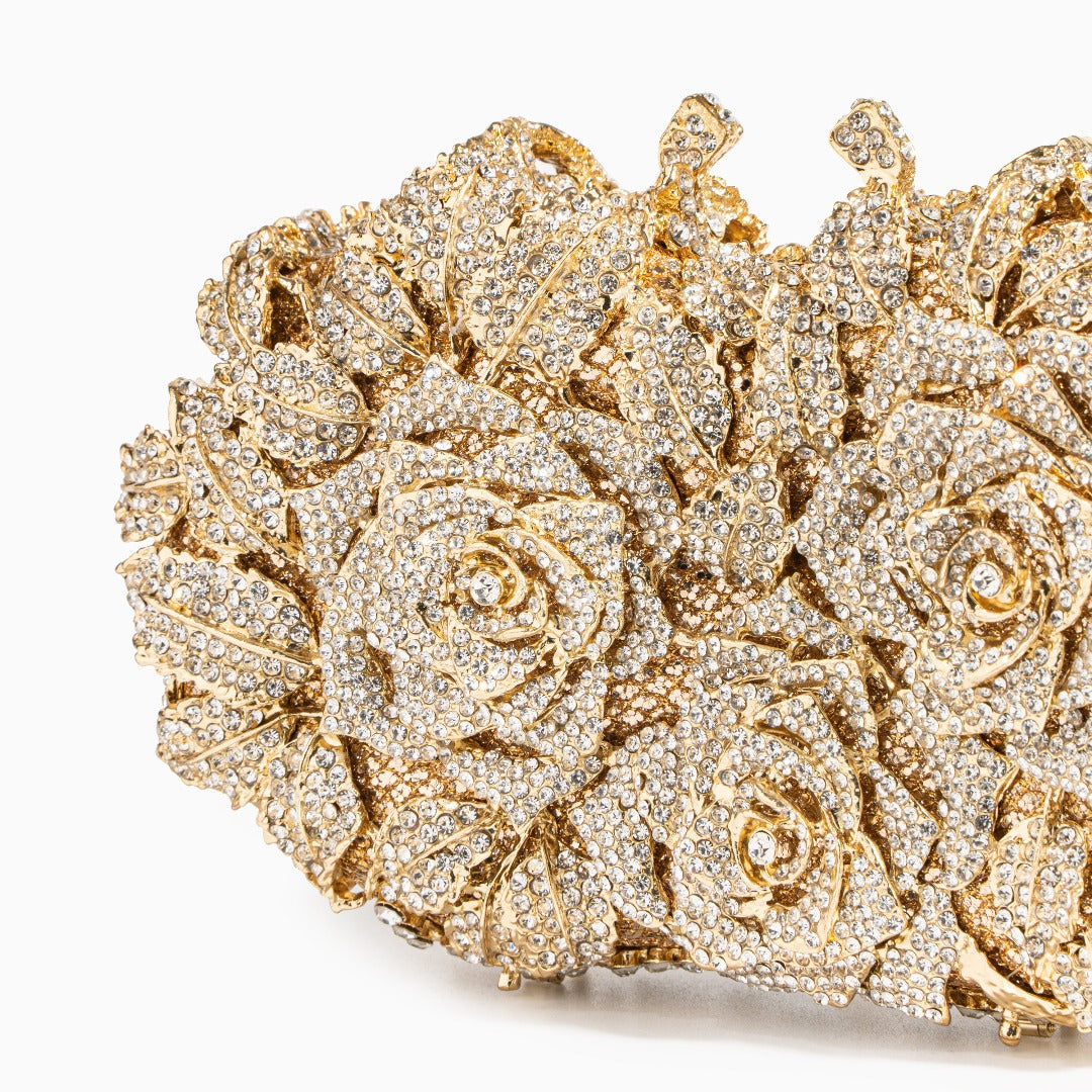 Emilia | Rose Jewel Clutch-Clutches-Urban Devyne-Urban Devyne