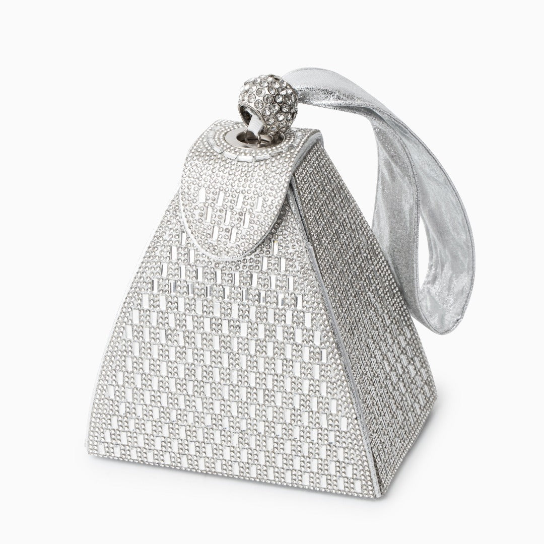 Celeste | Crystal Pyramid Handbag-Handbag-Urban Devyne-Silver-Urban Devyne