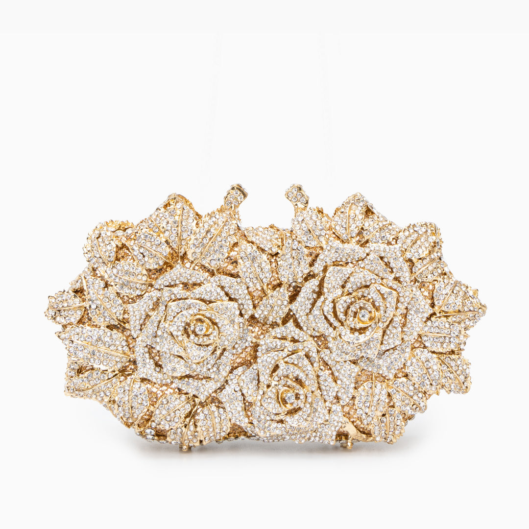 Emilia | Rose Jewel Clutch-Clutches-Urban Devyne-Urban Devyne