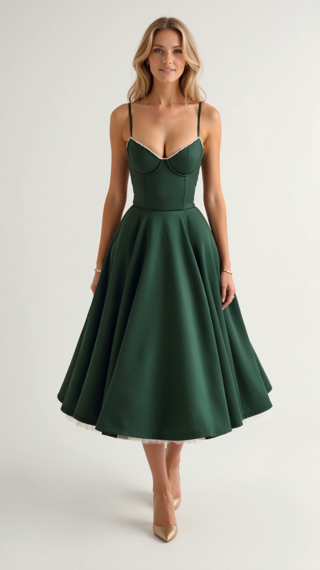 Aurelia | Tulle Midi Dress-Midi Dresses-Urban Devyne-Dark green-XS-Urban Devyne