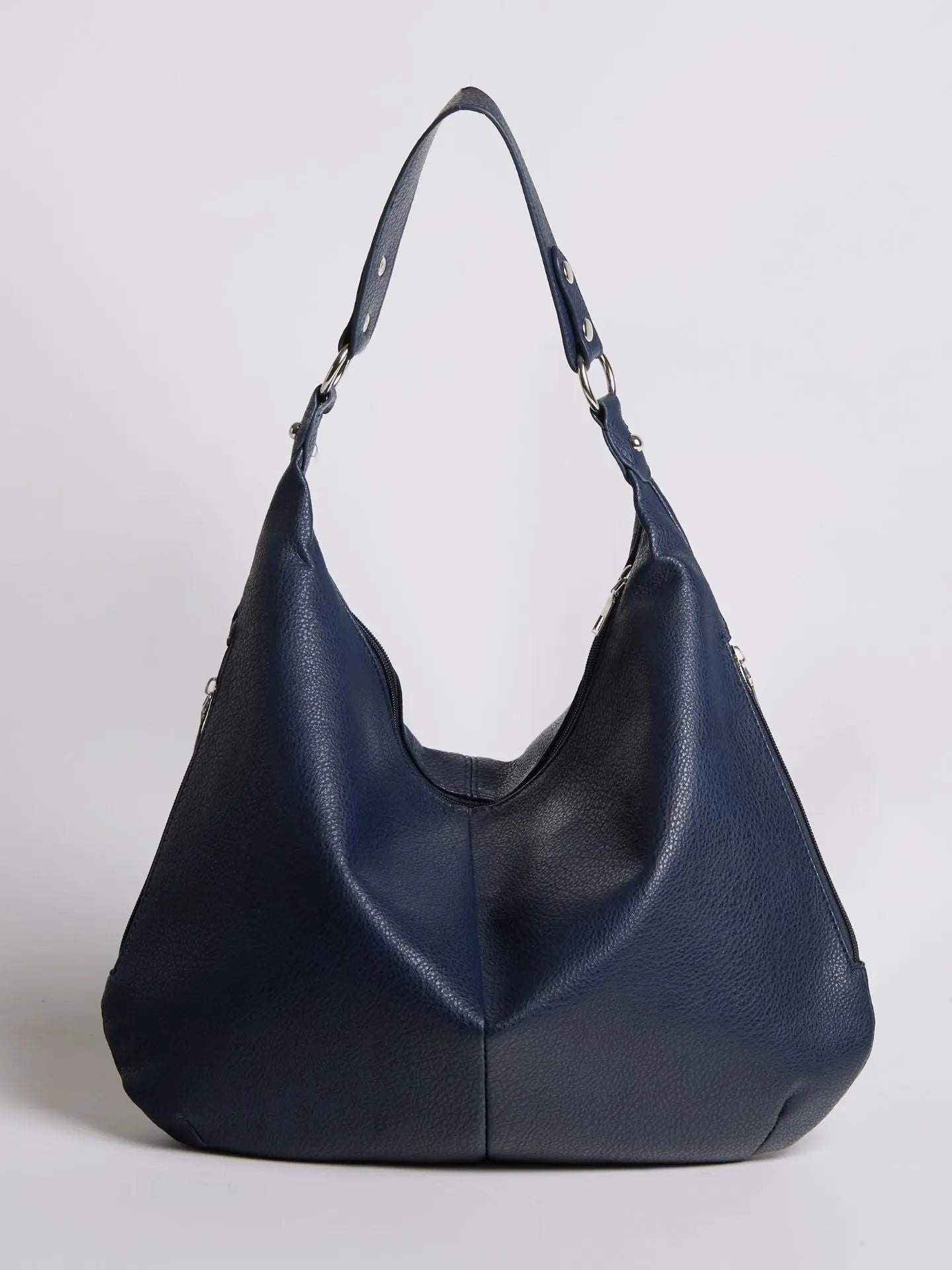 Azalea | Leather Hobo Bag with Slouchy Shape-Shoulder Bag-Urban Devyne-Navy Blue-Urban Devyne
