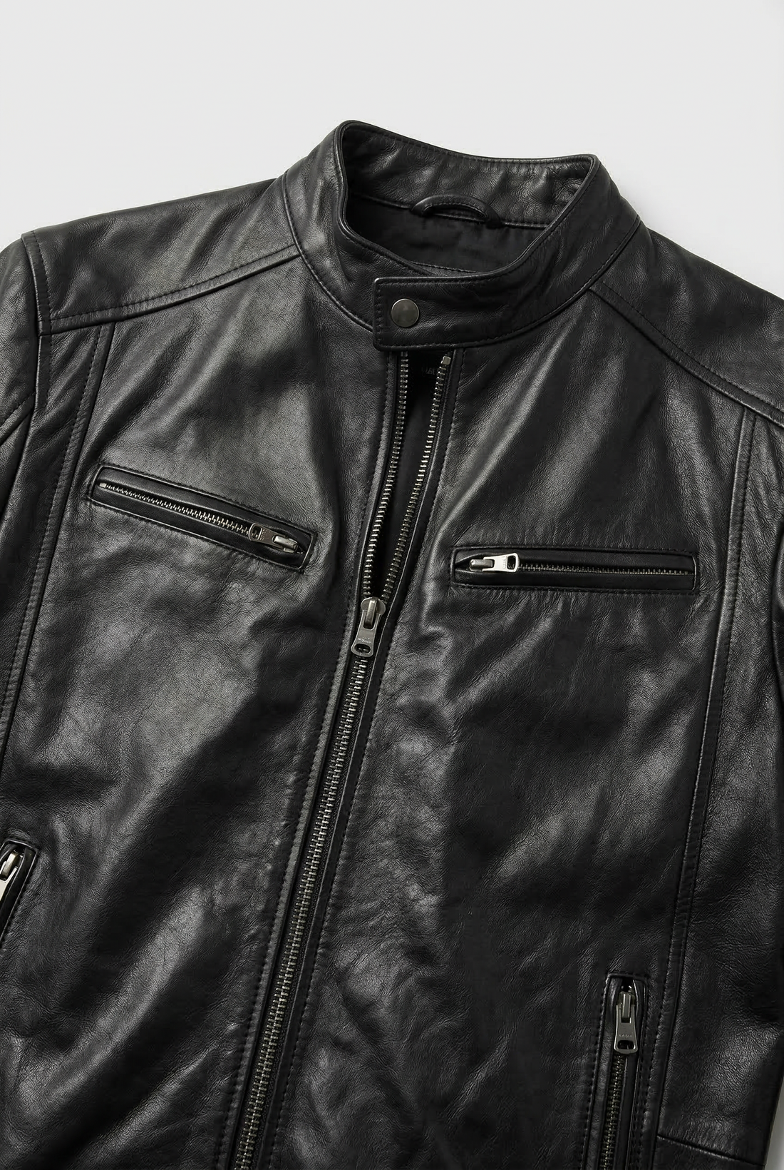 Kyan | Men's Jacket with Leather Look and Multiple Zip Pockets