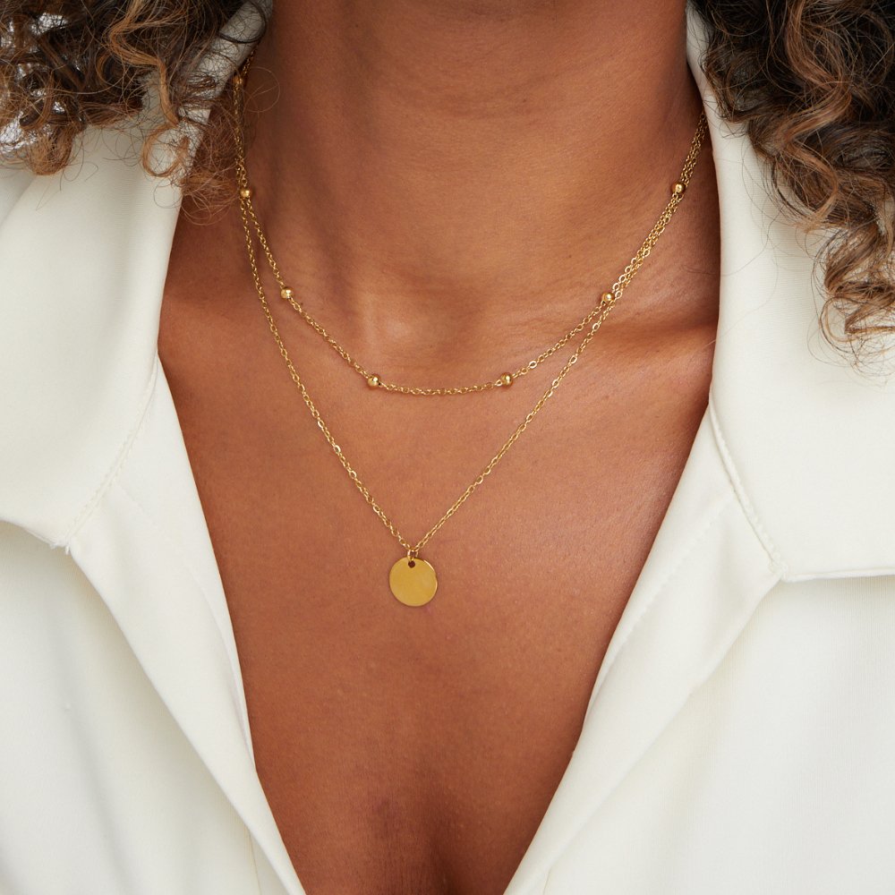Ava | Layered Disc Necklace-Necklace-Urban Devyne-Urban Devyne