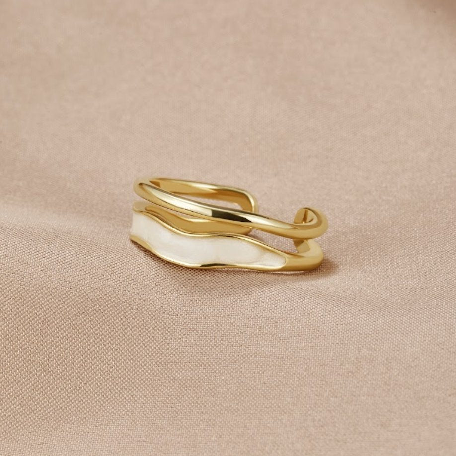 Celestine | Layered Gold Ring-Ring-Urban Devyne-18K Gold-Adjustable (5-7)-Urban Devyne