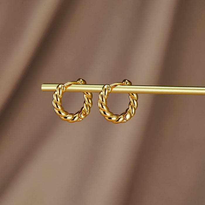 Anara | Gold Twist Earrings-Earrings-Urban Devyne-Gold-Urban Devyne