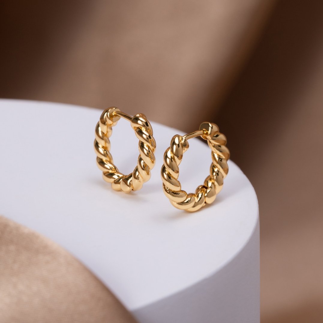 Anara | Gold Twist Earrings-Earrings-Urban Devyne-Urban Devyne