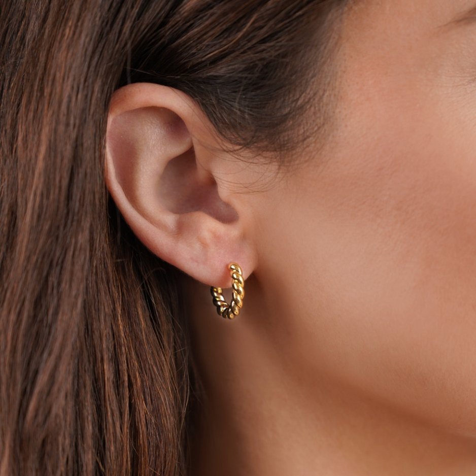 Anara | Gold Twist Earrings-Earrings-Urban Devyne-Urban Devyne