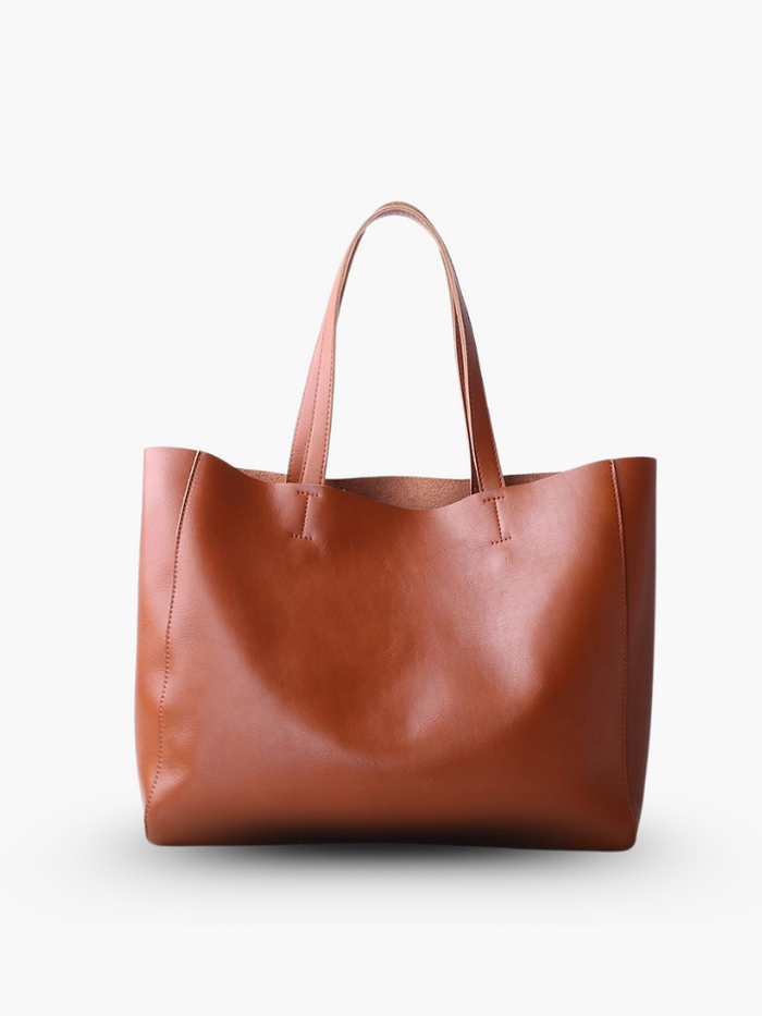 Helena | Leather Tote Bag-Shoulder bags-Urban Devyne-Brown-Urban Devyne