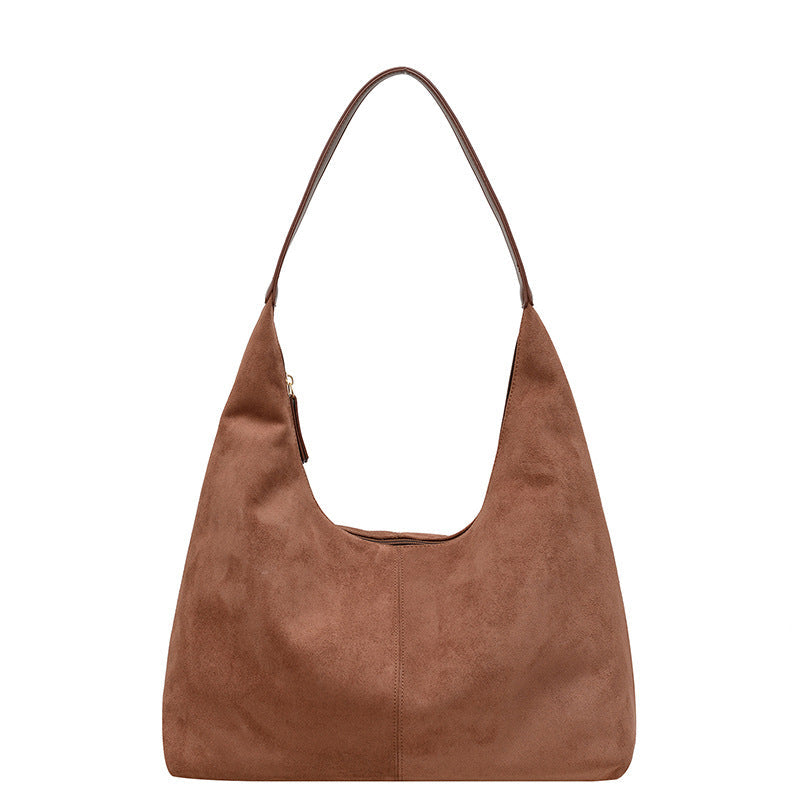 Elvira | Vegan Suede Hobo Bag-Shoulder bag-Urban Devyne-Chocolate Brown-Urban Devyne