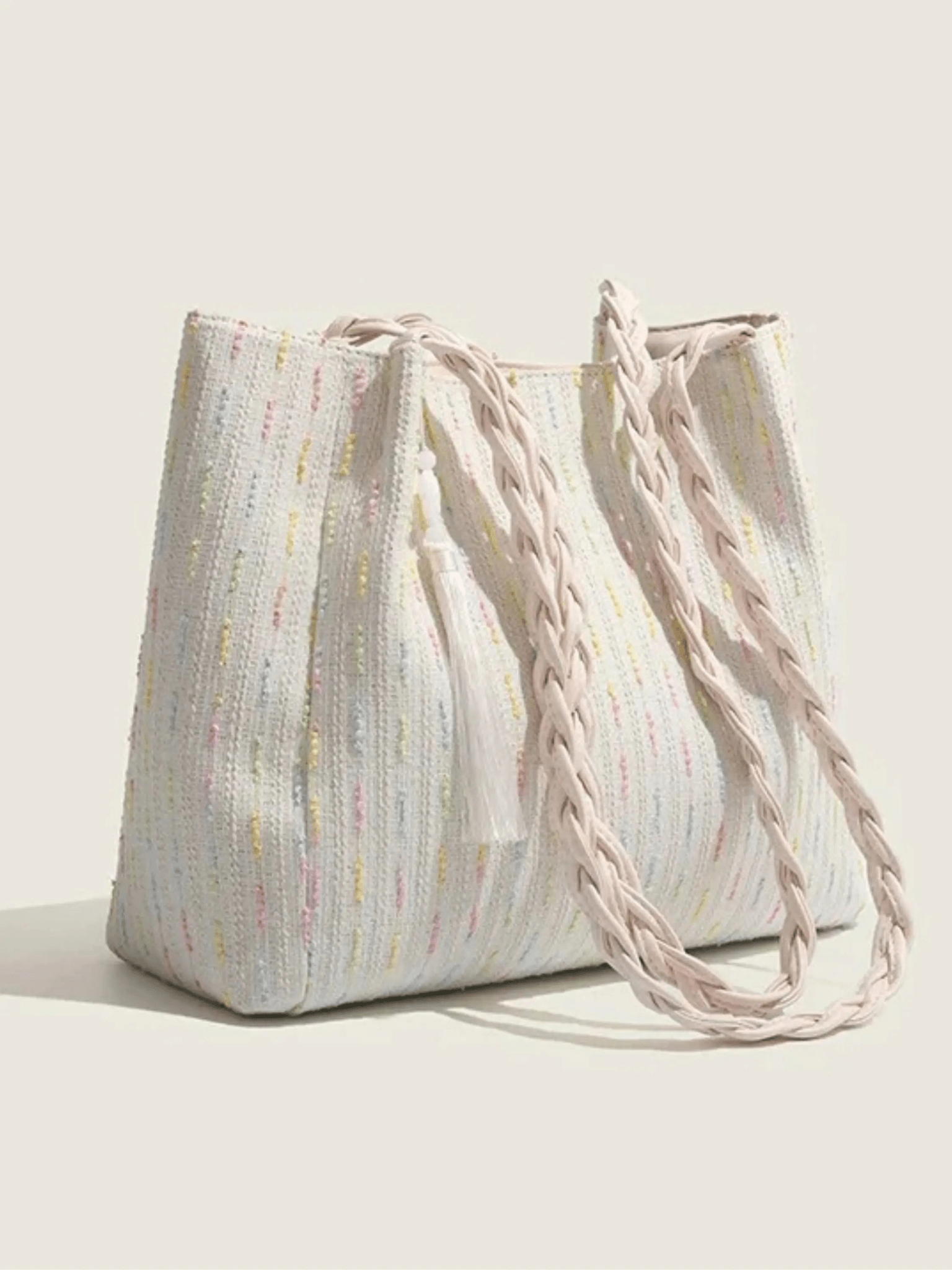 Soleil | Woven Tote Bag-Shoulder Bag-Urban Devyne-Beige-Urban Devyne