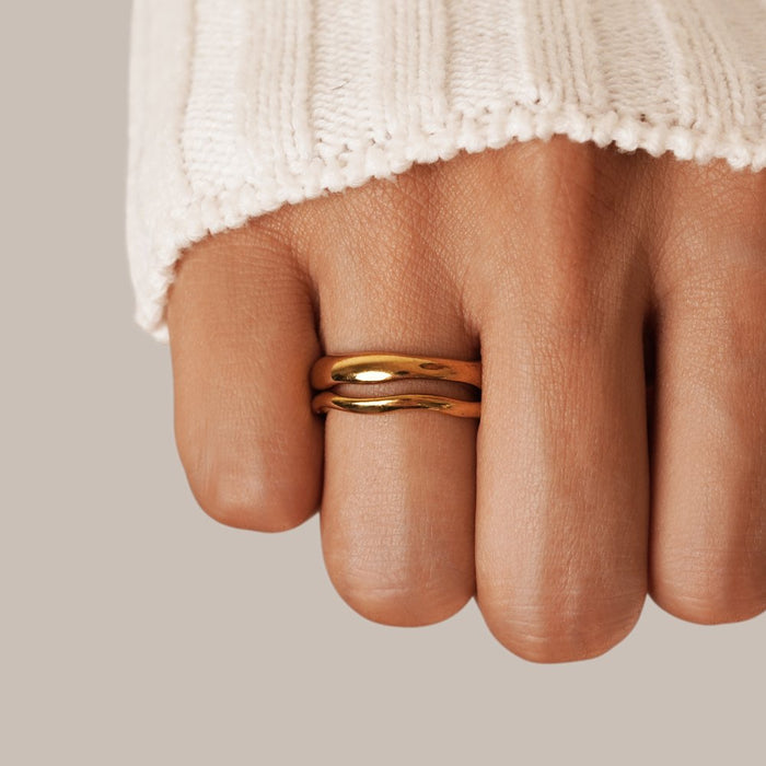 Serene | Wave Ring Set-Ring-Urban Devyne-US 5-Urban Devyne