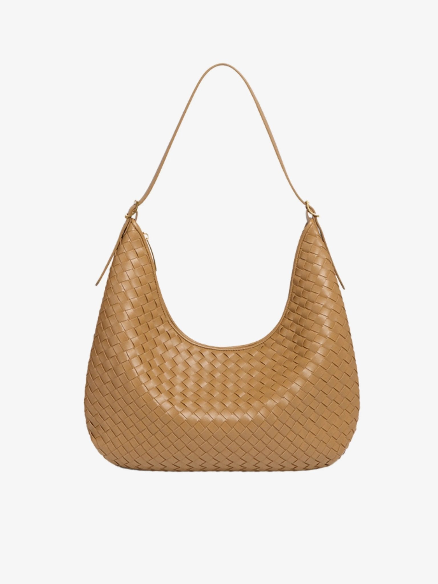Anisa | Woven Leather Shoulder Bag-Shoulder Bags-Urban Devyne-Light Tan-Urban Devyne