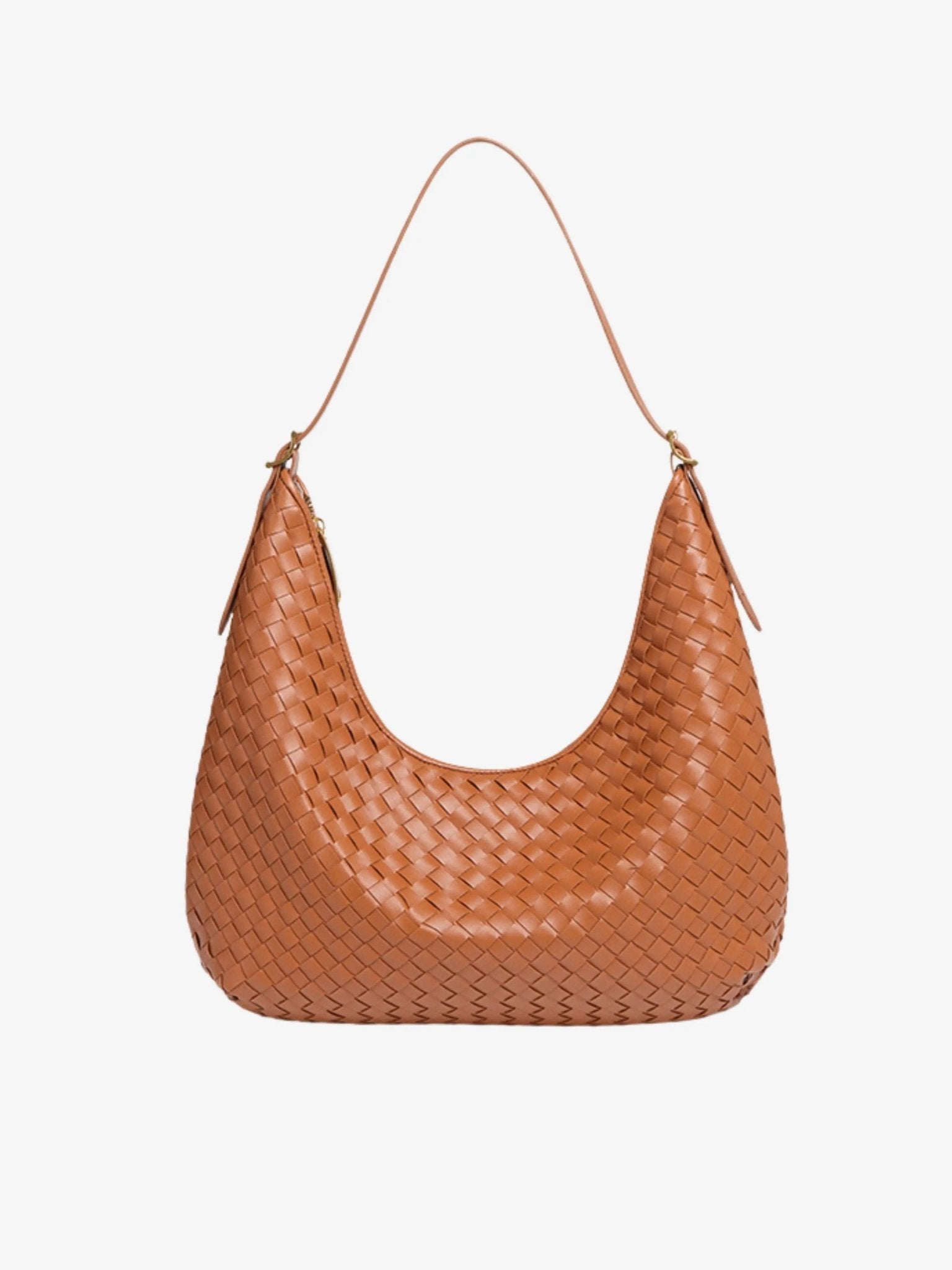 Anisa | Woven Leather Shoulder Bag-Shoulder Bags-Urban Devyne-Tan Brown-Urban Devyne