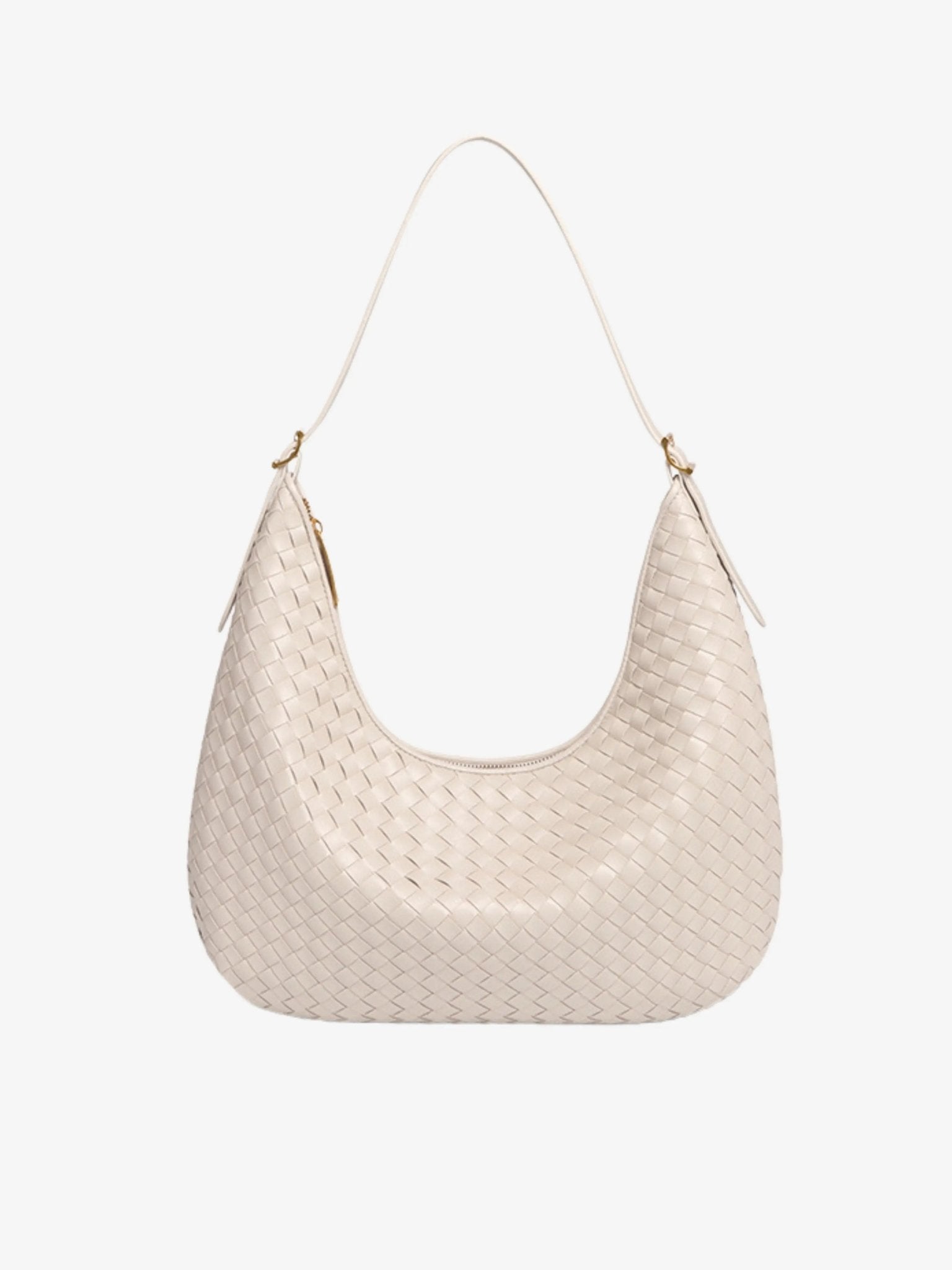 Anisa | Woven Leather Shoulder Bag-Shoulder Bags-Urban Devyne-Off White-Urban Devyne