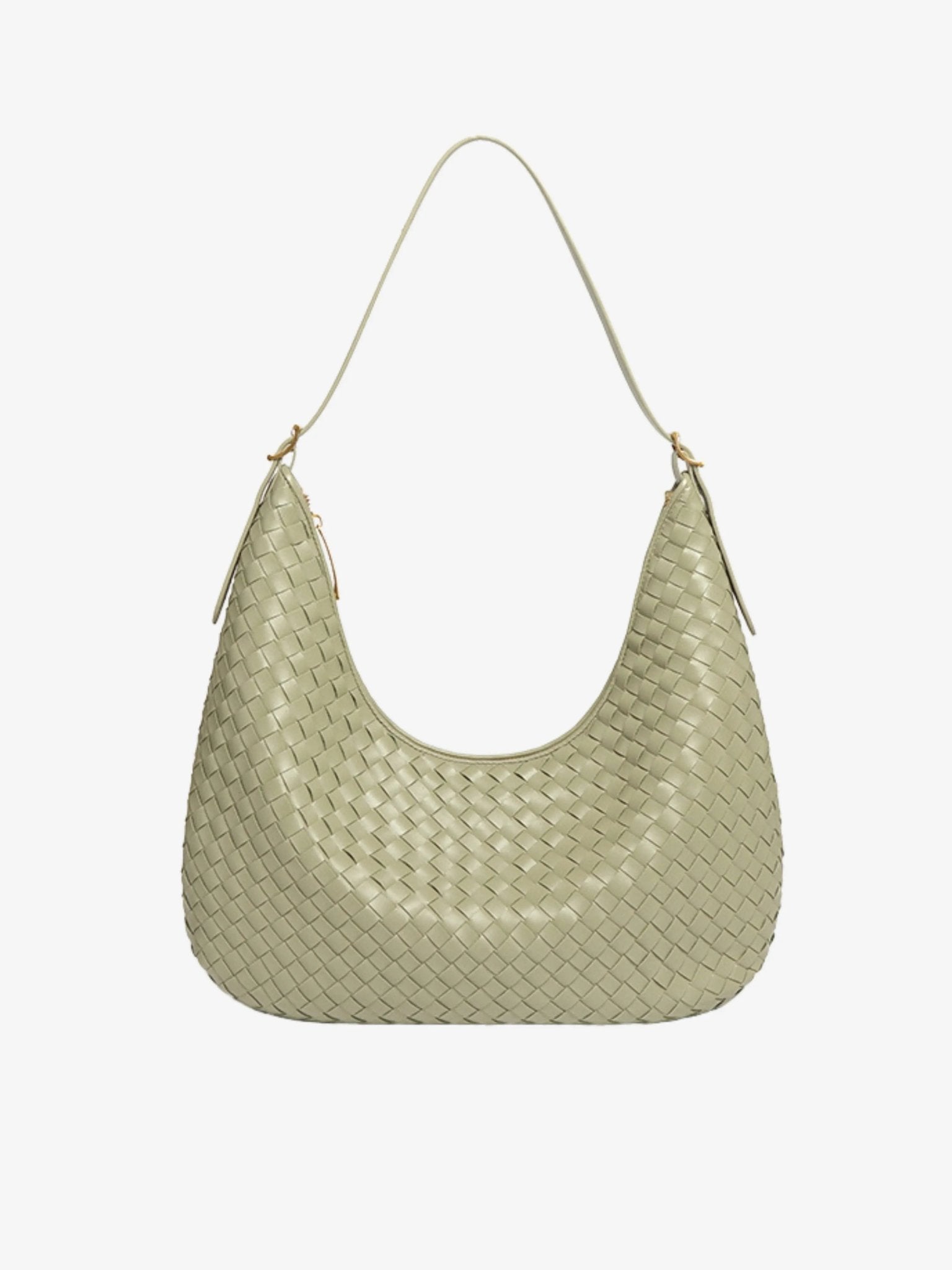Anisa | Woven Leather Shoulder Bag-Shoulder Bags-Urban Devyne-Pastel green-Urban Devyne