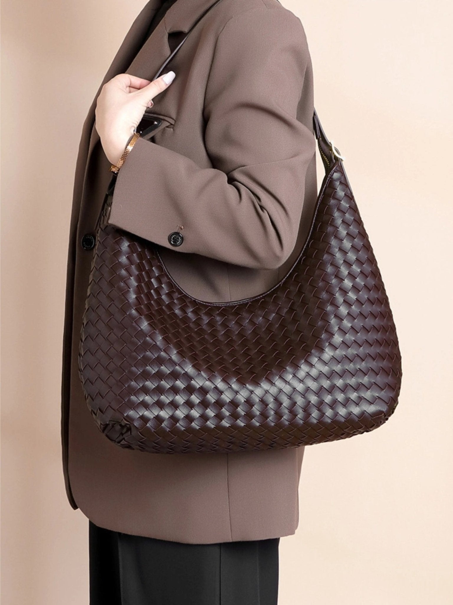 Anisa | Woven Leather Shoulder Bag-Shoulder Bags-Urban Devyne-Urban Devyne