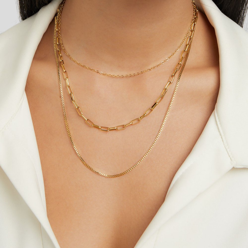 Valeria | Layered Chain Necklace-Necklace-Urban Devyne-Urban Devyne