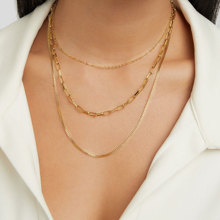 Valeria | Layered Chain Necklace-Necklace-Urban Devyne-Urban Devyne
