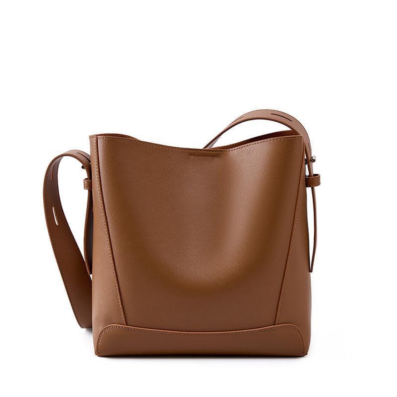 Anika | Leather Bucket Shoulder Bag-Shoulder Bag-Urban Devyne-Dark Tan-Urban Devyne